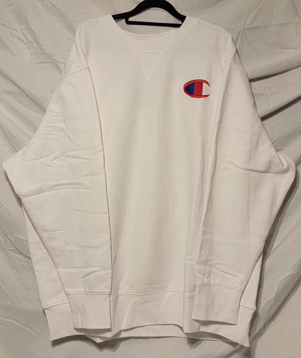 Champion Womens Iconic Crew Neck Sweatshirt White Sz 3X